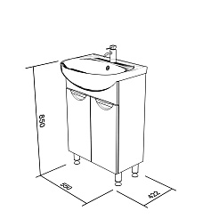 Bas Тумба с раковиной Ария 55 Эрика – фотография-5