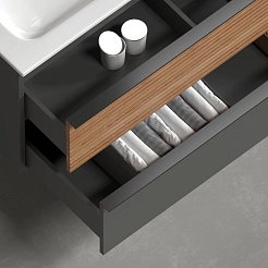 Sancos Тумба с раковиной Delta 60 дуб красный/графит раковина Grace 60 CN7011 – фотография-10