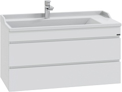 СанТа Мебель для ванной Марс 100 2 ящика подвесная белая – фотография-4