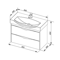 Aquanet Тумба с раковиной "Франка 85" слоновая кость – фотография-7