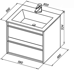 Aquanet Мебель для ванной Lino 60 подвесная белая матовая – фотография-9