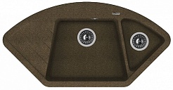 Florentina Мойка гранитная Веста угловая коричневый – фотография-1