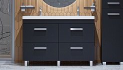 Velvex Тумба с раковиной Orlando 120 графит – фотография-3