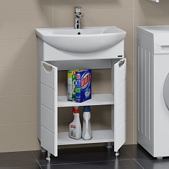 СанТа Мебель для ванной Родос 60 N L белая – фотография-8