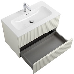 Cezares Тумба под раковину Duet-N 80 подвесная CZR-8073-80 альпака брашированная – фотография-4