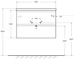 BelBagno Тумба с раковиной Albano 70 подвесная Cemento Verona Grigio – фотография-11