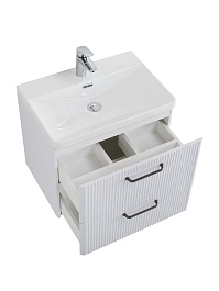 BelBagno Тумба с раковиной Due 50 подвесная Bianco Lucido ручки Матовый тёмный никель – фотография-10