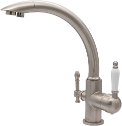 Milacio Смеситель для кухни Castellon Ceramic MC.513.SN сатин – фотография-1