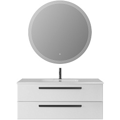 BelBagno Мебель для ванной Eco Cer-N 120 CZR-8095-120 bianco lucido ручки чёрные – фотография-1
