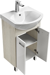 Акватон Мебель для ванной Бекка Pro 50 с зеркалом белая/дуб сомерсет – фотография-4