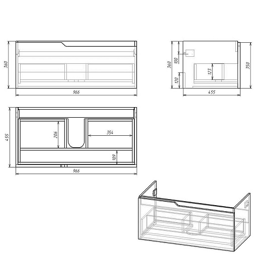 Owl 1975 Тумба с раковиной Hella 100 – картинка-5