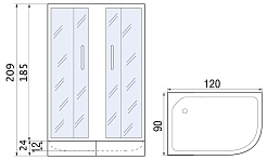 River Душевой уголок DON XL 120/90/26 MT L без поддона – фотография-7
