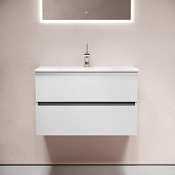 Sancos Тумба с раковиной Urban 80 белый глянец раковина Element 81 CN7005 – фотография-2