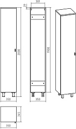 Misty Шкаф пенал Дива 35 L белый – фотография-3