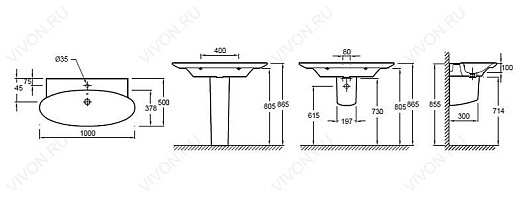 Jacob Delafon Тумба с раковиной Presquile 100-1 палисандр шпон – фотография-2