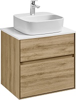 Акватон Тумба с раковиной и белой столешницей Либерти 60 Одри Soft дуб эльвезия