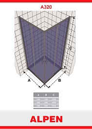 Alpen Душевой уголок Alpina Square A320N MG 90 см – фотография-2