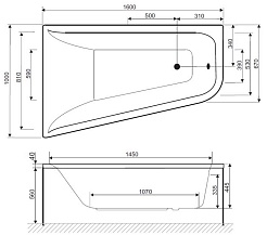 Am.Pm Акриловая ванна "Inspire" 160x100 L с гидромассажем Only – фотография-7