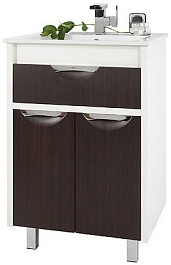 Водолей Тумба с раковиной "Габи 60" венге/белый – фотография-1