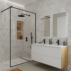 Зов Тумба под раковину Дион 120 подвесная матовая белая/дуб – фотография-8