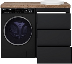 Brevita Мебель для ванной Grafit 120 под стиральную машину графит/махагон – фотография-8