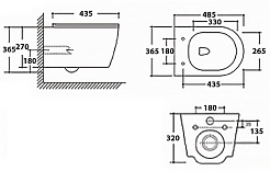 Azario Унитаз подвесной Uno AZ-2380 безободковый белый – фотография-19