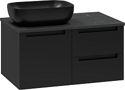 Brevita Тумба под раковину Cargo 80 подвесная черная матовая – фотография-2