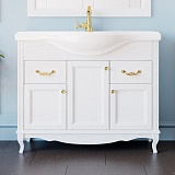 ValenHouse Тумба с раковиной Эллина 105 белая, фурнитура золото