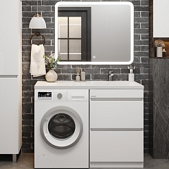 Onika Мебель для ванной Милтон 120 R под стиральную машину белая – фотография-1