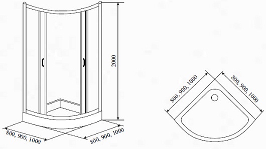 Timo Душевой уголок Biona TL-1101 матовое стекло – картинка-3
