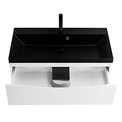 BelBagno Тумба с раковиной Marino 80 подвесная Bianco Lucido с раковиной 80/45 ART-AST-NERO – фотография-3