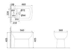 Creo Ceramique Биде напольное TOURS TO2000N – фотография-2