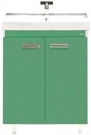 Misty Тумба для умывальника Джулия QVATRO 65 прямая салатовая – фотография-1