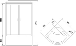 Royal Bath Душевая кабина ВК RB 90BK1-T-BL 90x90 стекло прозрачное профиль черный матовый – фотография-3