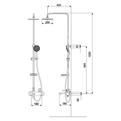 Excellent Душевая система ACTIVE RAIN с изливом – фотография-2