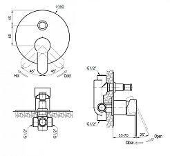 Cezares Смеситель LACONICO-VDI-BLC для душа – фотография-2