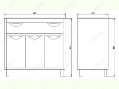 Водолей Тумба с раковиной "Габи 90" венге/дуб – фотография-2