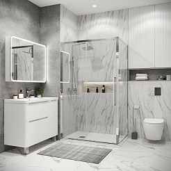 Grossman Боковая стенка Cosmo 70x195 профиль хром стекло прозрачное – фотография-3