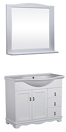 Bas Мебель для ванной Варна 85 белый, дверцы, 3 ящика, зеркало – фотография-1