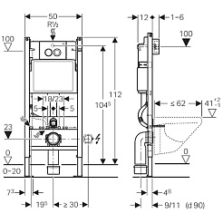 Geberit Система инсталляции Duofix Delta 458.124.21.1 3 в 1 с кнопкой смыва – фотография-2