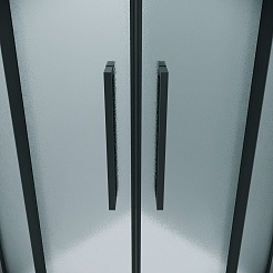 Grossman Боковая стенка Pragma 80x195 профиль черный матовый стекло шиншилла – фотография-9