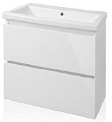 Style Line Тумба с раковиной Даймонд 60 Люкс белая, PLUS подвесная