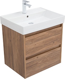 Aquanet Мебель для ванной Nova Lite 60 подвесная дуб шоколадный – фотография-3