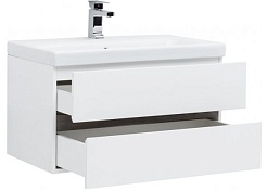 Aquanet Комплект мебели Беркли 80 белый глянец/дуб рошелье – фотография-13