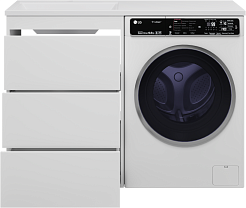 Brevita Мебель для ванной Grafit 120 L под стиральную машину белая – фотография-4