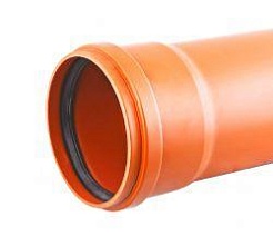 Хемкор Труба наружная ПВХ Ду 110х3,2х1000 с кольцом – фотография-1