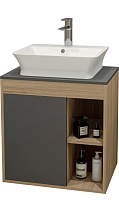 Teymi Тумба с раковиной Nura 70 дуб эврика/графит матовый T60530 раковина T50002