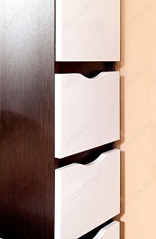 Бриклаер Пенал для ванной Токио 32 с б/к венге/белый – фотография-3