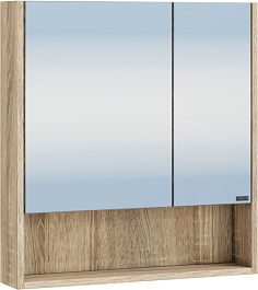 СанТа Мебель для ванной Мира 60 подвесная янтарное дерево/черная – фотография-11