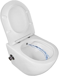 Azario Унитаз подвесной Allegro AZ-3105B безободковый с функцией биде белый – фотография-5